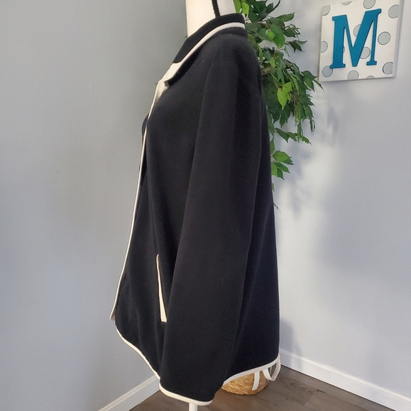 SUSAN GRAVER WEEKEND snap fleece contrast trim L - Picture 5 of 11